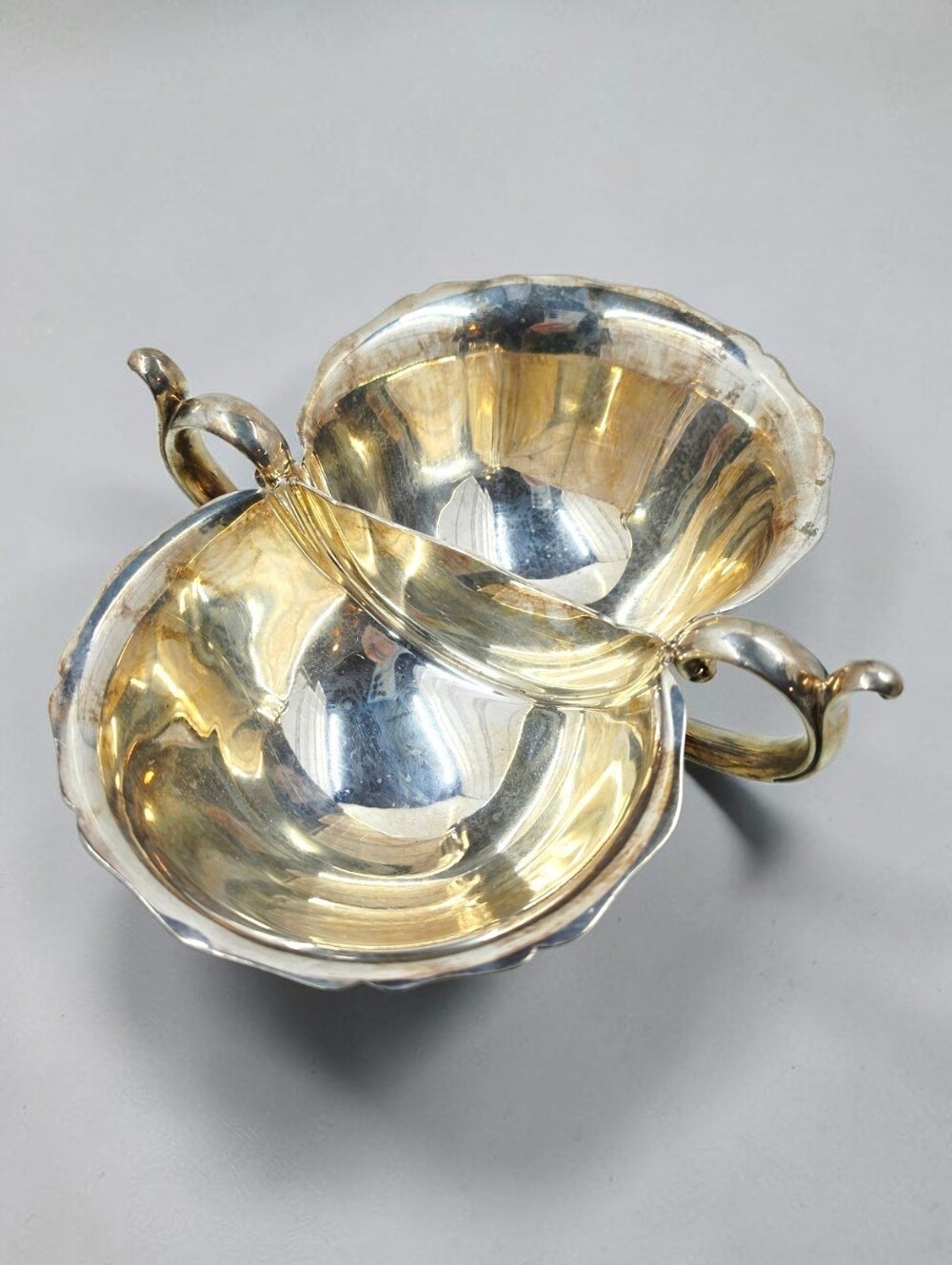 Reed & Barton Silverplate Split Double Compartment Serving Dish with Handles